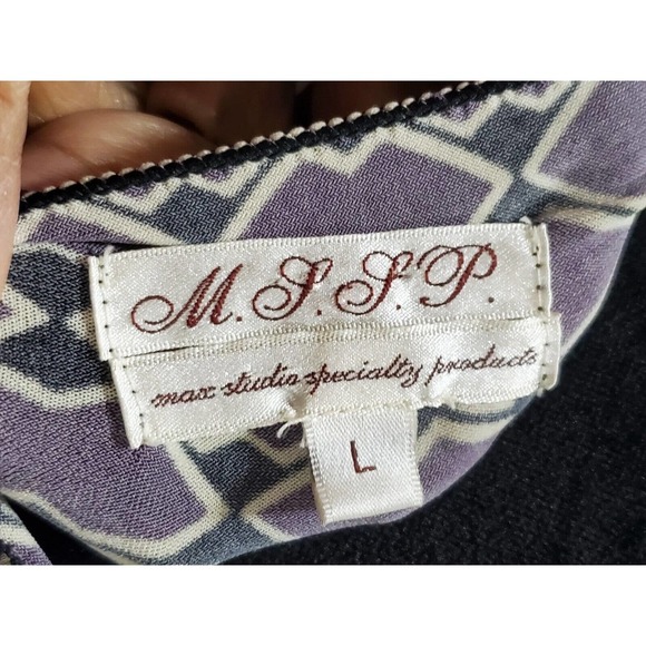 M.S.S.P Women's Purple Polyester Square Neck Sleeveless Knee Length Dress Size L - Picture 7 of 15